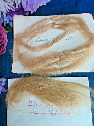 9pc Antique Vintage Human Hair For Doll Making Blonde Princess Elizabeth 6 - 8 "
