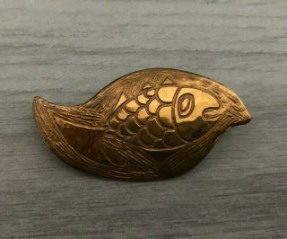 Fish Brooch Pin - Moda Hand Made - Antique - Costume Jewellery