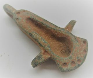 Circa 200 - 300ad Ancient Roman Bronze Fertility Amulet Female Genitalia Wearable