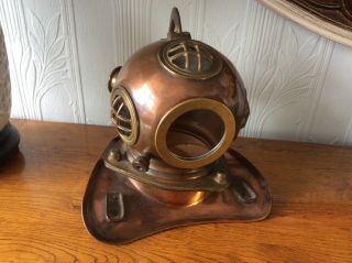 Copper Brass Antique Style Maritime Diving 8 " Scuba Helmet Ornament (js2)