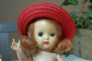 Vintage Nasb Muffie Doll Red Horsehair Hat - No Doll