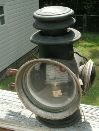Antique Dietz Union Driving Lamp Automobile Red And Green Light Lantern 1900 