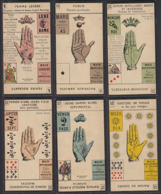 Antique Nouveau de la Main Divination fortune telling playing cards c1890 France 2