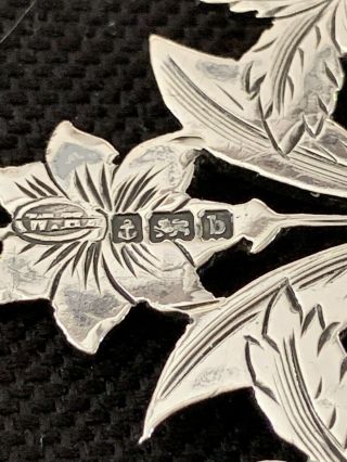 Stunning Antique Victorian Hallmarked Solid Silver Nurses Belt Buckle 1900 61gr 3