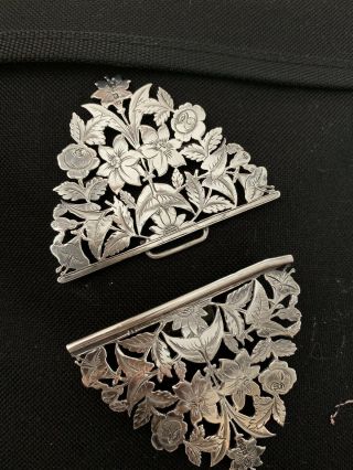 Stunning Antique Victorian Hallmarked Solid Silver Nurses Belt Buckle 1900 61gr 6