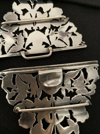 Stunning Antique Victorian Hallmarked Solid Silver Nurses Belt Buckle 1900 61gr 8