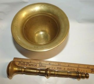 Vintage Bronze Solid Brass Mortar and Pestle Apothecary Herb and Spice Grinder 2