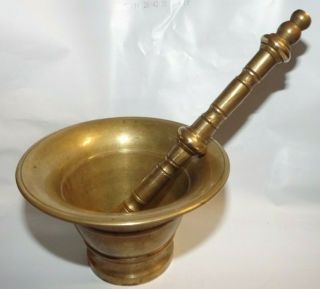Vintage Bronze Solid Brass Mortar and Pestle Apothecary Herb and Spice Grinder 3