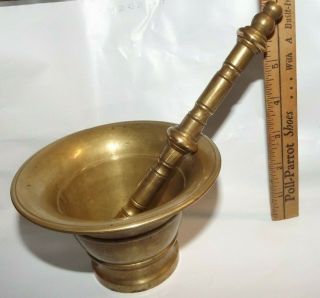 Vintage Bronze Solid Brass Mortar and Pestle Apothecary Herb and Spice Grinder 4