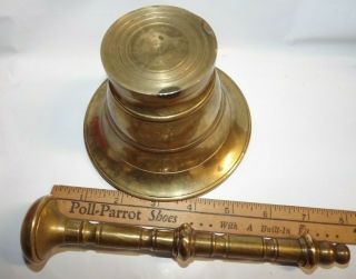 Vintage Bronze Solid Brass Mortar and Pestle Apothecary Herb and Spice Grinder 6