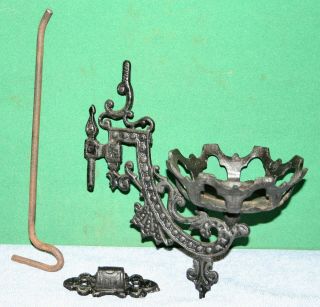 Vintage Cast Iron Wall Sconce Candle Holder With Bracket