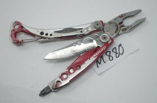 Red Leatherman Skeletool Multi - Tool Pocket Knife Pliers Blade Cx Minimalist