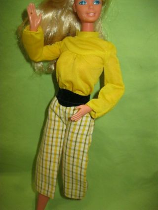 Vintage Barbie 1976 Best Buy Fashion 9572 Yellow Blouse & Gaucho Pants Outfit