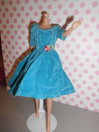 Vintage Barbie Clone Babs Suzette Fab - Lu Lovely Turquoise Blue Velvet Dress