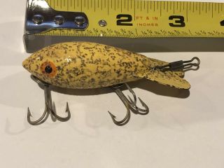 Vintage Bomber Wooden Lure Yellow With Gold Fleck