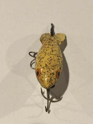 Vintage Bomber Wooden Lure Yellow With Gold Fleck 4