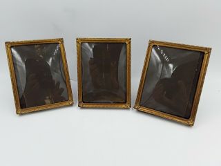 Vintage Picture Frames Gold Metal Set of 3 3x4 2