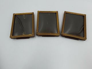 Vintage Picture Frames Gold Metal Set of 3 3x4 3