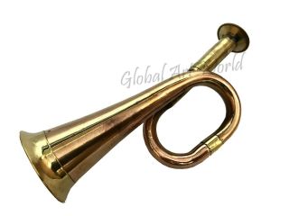 Brass Bugle With Bugle Instrument Antique Finish And Totally Functional Bc 01