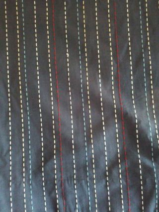 Pottery Barn Kids Navy Thread Stripe Curtains 2 Pair Avai Lined Vintage 44 