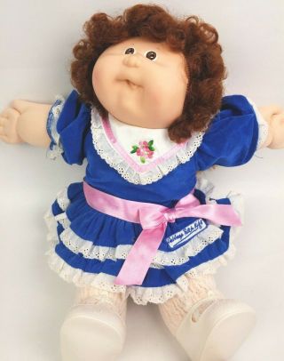 Vintage Cabbage Patch Kids 1978 - 1982 Girl Doll Red Hair Brown Eyes Velvet Dress