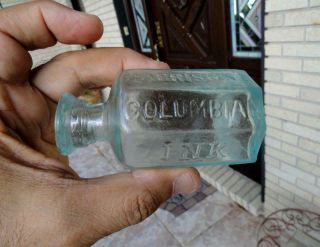 antique HARRISON’S COLUMBIAN INK Open Pontil Bottle mid - 1800’s 3