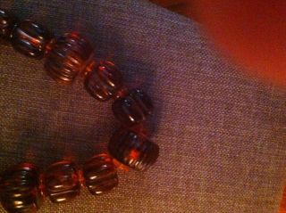 Fabulous Antique Natural Carved Honey Baltic Amber Beads Necklace 3