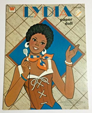Vintage 1977 Lydia Paper Dolls Book Uncut African American Disco Era Retro Mod