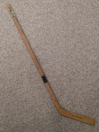 Antique Vtg Pre 1928 Hockey Stick One Piece Straight Blade Wood Lovell Wangard