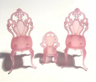 Mattel Barbie Magical Cloud Kingdom Doll Furniture 3 Pink Dollhouse Chairs