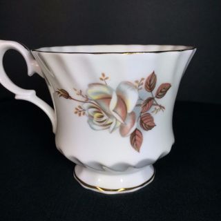 QUEEN ANNE Autumn Rose - Bone China Tea Cup & Saucer England - Gold Trim 14 Annv 4