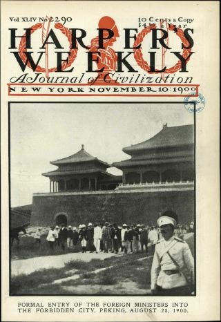 China Formal Entry Foreign Ministers City Peking 1900 Vintage Newsprint Cover