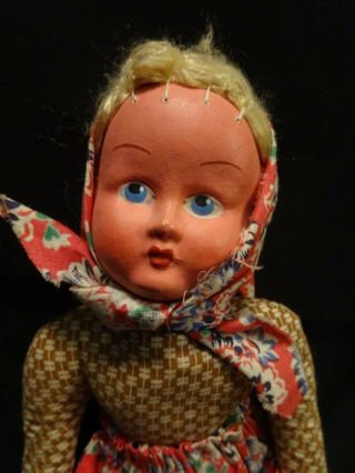 Trio of Vintage 12 Inch Cloth Dolls Made in Poland 4