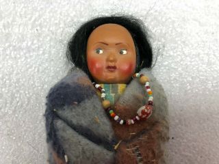 Vintage Skookum Bully Good Native American Indian Doll Necklace Women 6 1/2 "