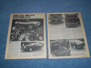 1981 H.  O.  660 Citation X - 11 Vintage Info Article - - - - From 1981 - - - -