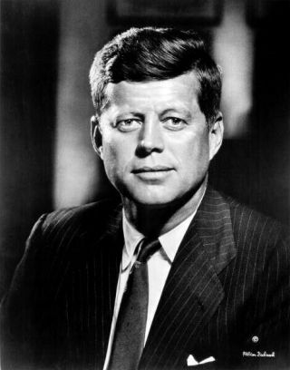 John F.  Kennedy Jfk 8x10 Photo Reprint B&w Official Presidential Portrait