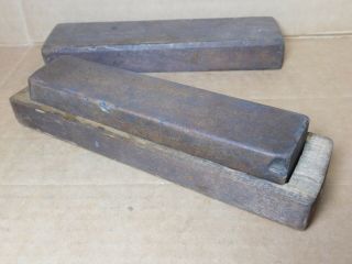 Large Vintage Sharpening Stone Speckled Brown/tan With Wooden Box