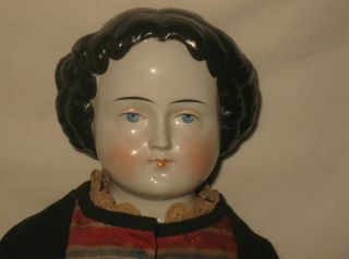Antique German 23 " High Brow Style China Head Doll Mp25