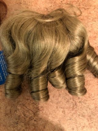 Two Human Hair Doll Wigs,  One Synthetic And A Lovely Vintage Bonnet 6