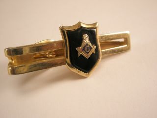 - Masonic Shield Motif Vintage SWANK BRAND Tie Bar Clip 2