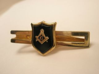 - Masonic Shield Motif Vintage SWANK BRAND Tie Bar Clip 3