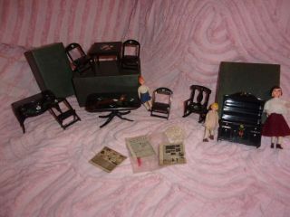 Vintage Renwal Doll House Furniture W/ Boxes,  Dollhouse People