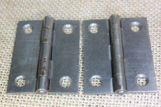 2 Cabinet Door Hinges Small Box Shutter Old Vintage Steel 2 X 1 1/2” Usa Made