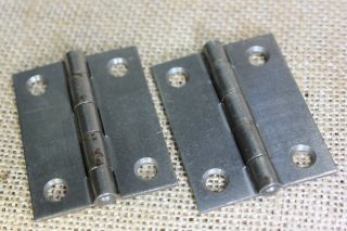 2 Cabinet door hinges small box shutter old vintage steel 2 x 1 1/2” USA Made 2