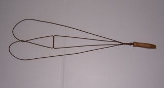 Antique Primitive Early Rug Beater With Wooden Handle