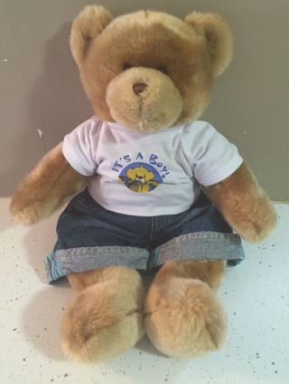 Babw Build A Bear Workshop Vintage Teddy Bear Retired & Its A Boy Shirt & Jeans