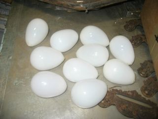 Antique Primitive 12 Blown Milk Glass Eggs Farm Collectible Great Decor 2.  75 "