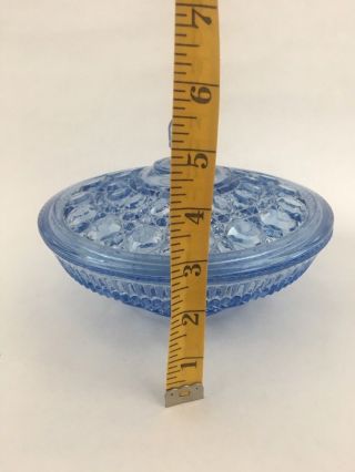 Vintage Ice Blue Crystal Glass Candy Dish Bowl with Lid 5