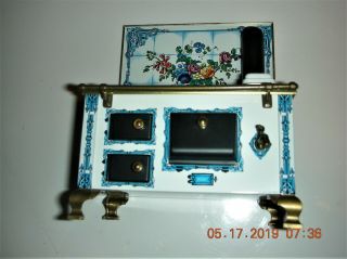 Vintage West German Dollhouse Metal Stove Oven Doll Toy Miniature
