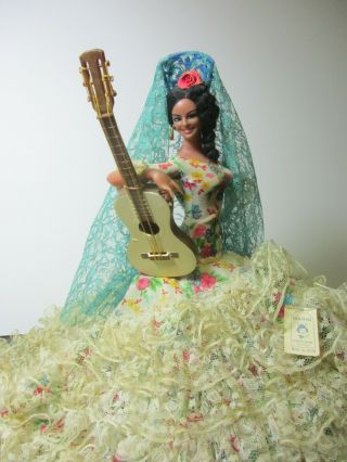 Marin Chiclana Lovely Spanish Lady With Guitar - Vintage With Tag